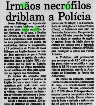 O CASO  DOS IRMÃOS NECRÓFILOS