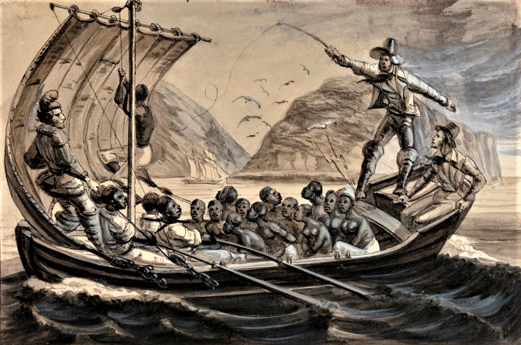                Desembarque de escravos. Paul Harro-Harring. 1840. Acervo Instituto Moreira Sales 